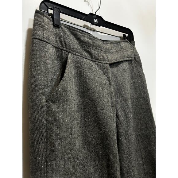 XOXO Twill Metallic Y2K Trouser Low Rise Pant Sz 3/4 Jr Gray Wide Leg Streetwear - Picture 5 of 10